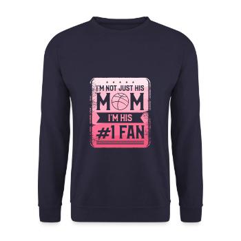 I'm Not Just His Mom I'm His #1 Fan Basketball - Unisex Sweatshirt - navy - Front - Alina (178cm) & Michal (187cm)