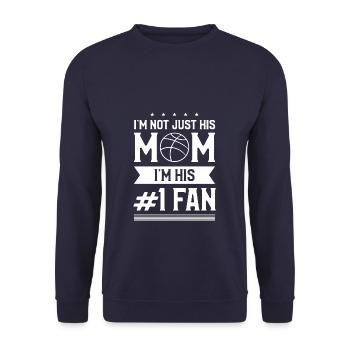 I'm Not Just His Mom I'm His #1 Fan Basketball - Unisex Sweatshirt - navy - Front - Alina (178cm) & Michal (187cm)