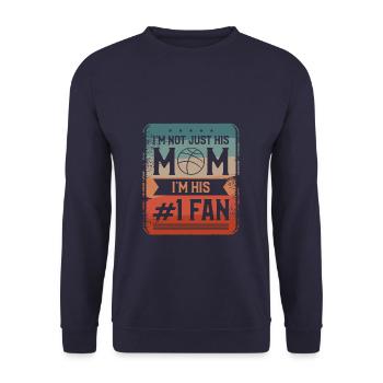 I'm Not Just His Mom I'm His #1 Fan Basketball - Unisex Sweatshirt - navy - Front - Alina (178cm) & Michal (187cm)