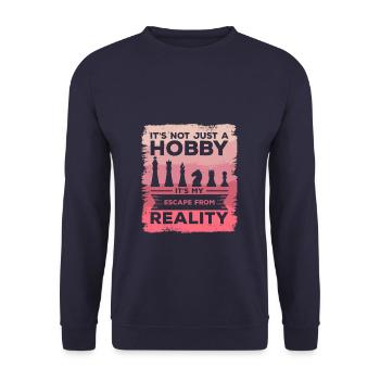 It's Not Just A Hobby It's My Escape From Reality - Unisex Sweatshirt - navy - Front - Alina (178cm) & Michal (187cm)