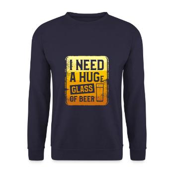 Ich brauche ein riesiges Glas Bierbrauer - Unisex Pullover - Navy - Vorne - Alina (178cm) & Michal (187cm)