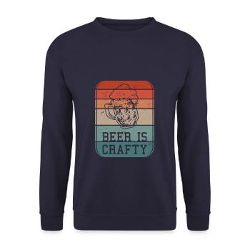 Beer Is Crafty Brewing Homebrewing Brewer - Unisex Sweatshirt - navy - Front - Alina (178cm) & Michal (187cm)