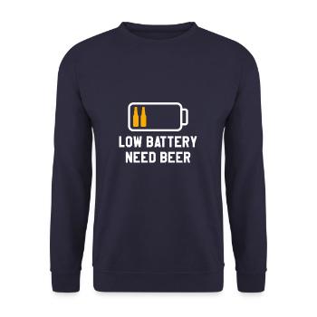 Low Battery Need Beer Brewing Brew Brewer - Unisex Sweatshirt - navy - Front - Alina (178cm) & Michal (187cm)