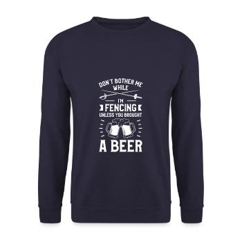 Don't Bother Me While I'm Fencing Beer Drinking - Unisex Sweatshirt - navy - Front - Alina (178cm) & Michal (187cm)
