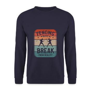Fencing Is My Break From Reality Sword Fencer - Unisex Sweatshirt - navy - Front - Alina (178cm) & Michal (187cm)