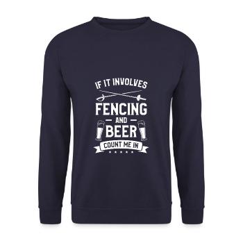 If It Involves Fencing And Beer Count Me In Fence - Unisex Sweatshirt - navy - Front - Alina (178cm) & Michal (187cm)