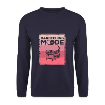 Grillmodus auf BBQ Grillen Grillen Grill - Unisex Pullover - Navy - Vorne - Alina (178cm) & Michal (187cm)