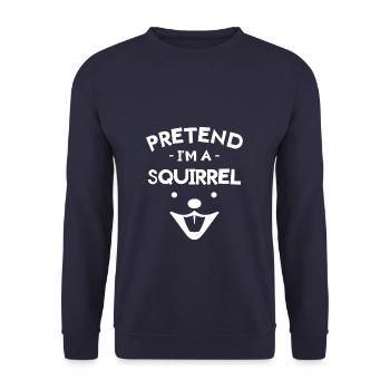 Pretend I'm A Squirrel Funny Halloween Costume - Unisex Sweatshirt - navy - Front - Alina (178cm) & Michal (187cm)