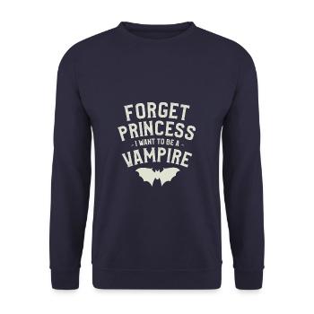 Forget Princess I Want To Be A Vampire Halloween - Unisex Sweatshirt - navy - Front - Alina (178cm) & Michal (187cm)