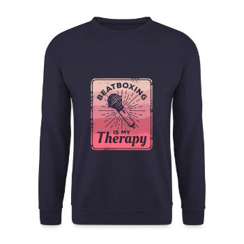 Beatboxen ist meine Therapie Beatbox Beatboxer - Unisex Pullover - Navy - Vorne - Alina (178cm) & Michal (187cm)