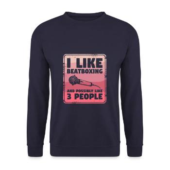 J’aime le beatboxing et peut-être 3 personnes - Sweat-shirt Unisexe - marine - Devant - Alina (178cm) & Michal (187cm)