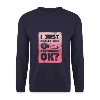 Ich mag Beatboxing einfach sehr gut ok beatbox beatboxer - Unisex Pullover - Navy - Vorne - Alina (178cm) & Michal (187cm)