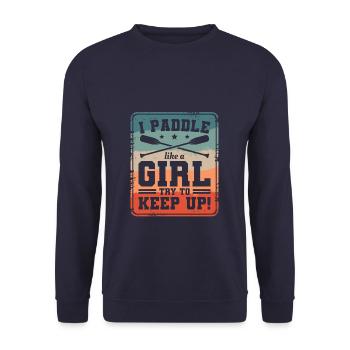 Je rame comme une fille pour essayer de suivre le bateau dragon - Sweat-shirt Unisexe - marine - Devant - Alina (178cm) & Michal (187cm)