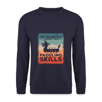 I'm Silently Judging Your Paddling Skills Dragon - Unisex Sweatshirt - navy - Front - Alina (178cm) & Michal (187cm)