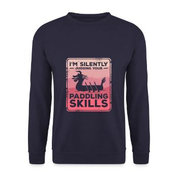 I'm Silently Judging Your Paddling Skills Dragon - Unisex Sweatshirt - navy - Front - Alina (178cm) & Michal (187cm)