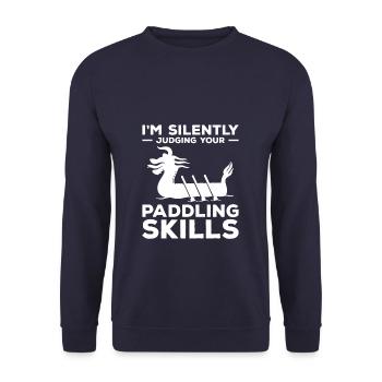 I'm Silently Judging Your Paddling Skills Dragon - Unisex Sweatshirt - navy - Front - Alina (178cm) & Michal (187cm)