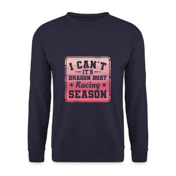 Ich kann nicht, es ist Drachenboot-Rennsaison-Paddel - Unisex Pullover - Navy - Vorne - Alina (178cm) & Michal (187cm)