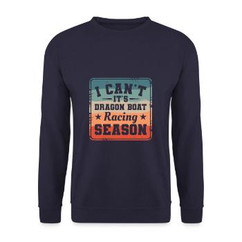Ich kann nicht, es ist Drachenboot-Rennsaison-Paddel - Unisex Pullover - Navy - Vorne - Alina (178cm) & Michal (187cm)