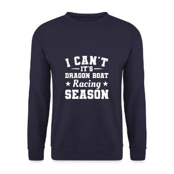 Ich kann nicht, es ist Drachenboot-Rennsaison-Paddel - Unisex Pullover - Navy - Vorne - Alina (178cm) & Michal (187cm)