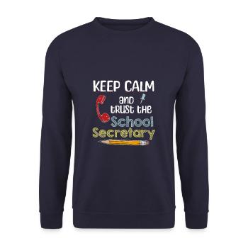 School Secretary Sekretariat Anerkennung Geschenk - Unisex Pullover - Navy - Vorne - Alina (178cm) & Michal (187cm)