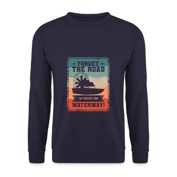 Oubliez la route que je prends L’hydroglisseur - Sweat-shirt Unisexe - marine - Devant - Alina (178cm) & Michal (187cm)