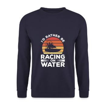 Rétro Je préfère courir sur hydroglisseur - Sweat-shirt Unisexe - marine - Devant - Alina (178cm) & Michal (187cm)