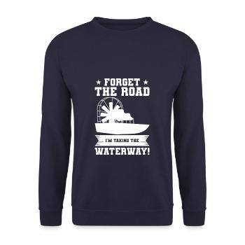 Oubliez la route que je prends L’hydroglisseur - Sweat-shirt Unisexe - marine - Devant - Alina (178cm) & Michal (187cm)