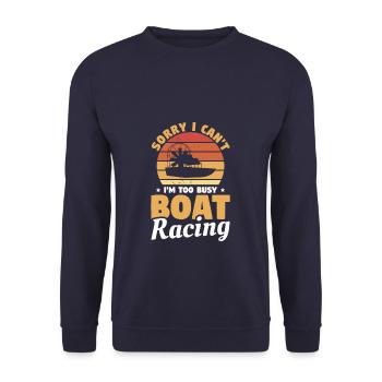 Rétro Désolé je ne peux pas Je suis trop occupé Course de bateaux - Sweat-shirt Unisexe - marine - Devant - Alina (178cm) & Michal (187cm)
