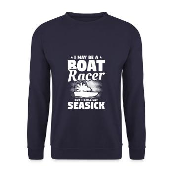 Sorry I Can't I'm Too Busy Boat Racing Airboat - Unisex Sweatshirt - navy - Front - Alina (178cm) & Michal (187cm)