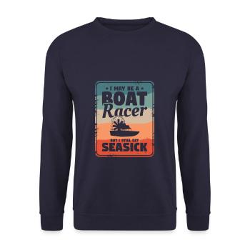 Désolé, je ne peux pas, je suis trop occupé Bateau de course Airboat - Sweat-shirt Unisexe - marine - Devant - Alina (178cm) & Michal (187cm)