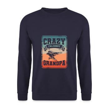 Verrückte Falknerei Opa Falkner Falkenjagd - Unisex Pullover - Navy - Vorne - Alina (178cm) & Michal (187cm)