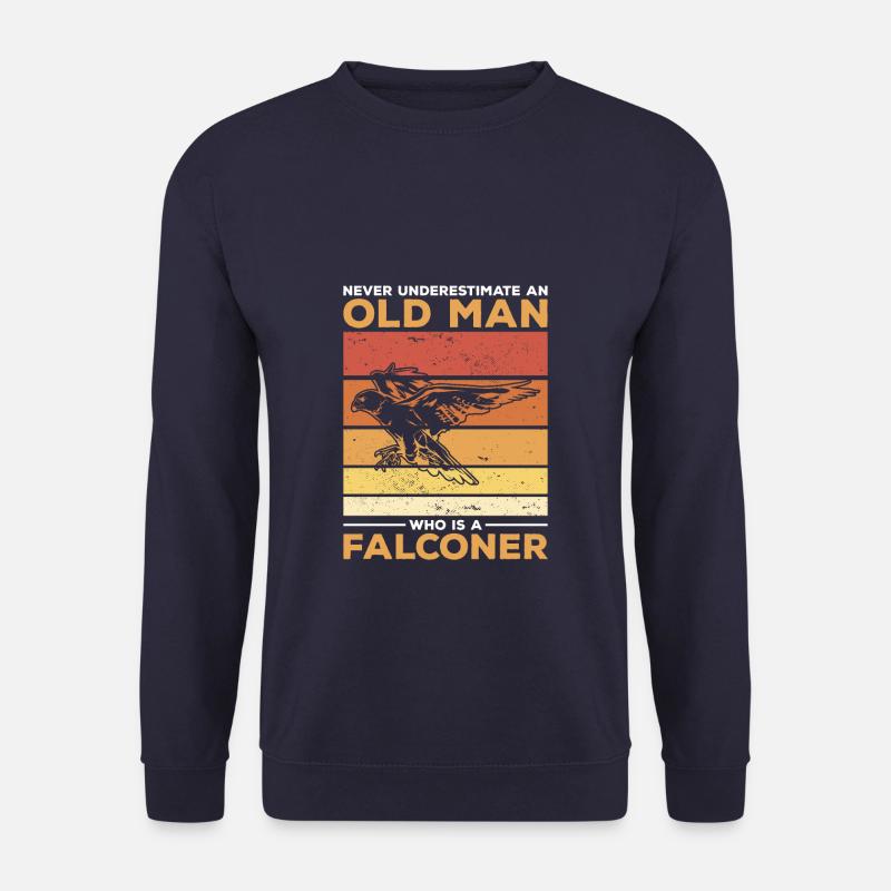 Unterschätzen Sie niemals einen alten Mann, der ein Falkner ist - Unisex Pullover - Navy