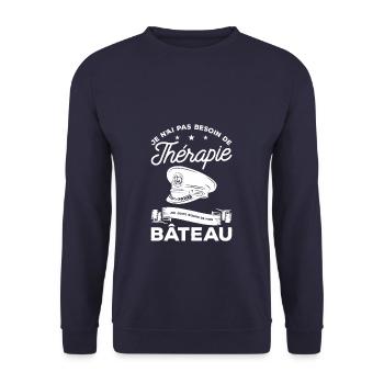 Pas Besoin De Thérapie J'ai Juste Besoin De Mon - Sweat-shirt Unisexe - marine - Devant - Alina (178cm) & Michal (187cm)