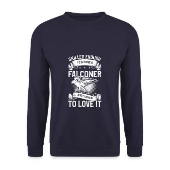 Geschickt genug, um ein Falkner zu werden, verrückt genug - Unisex Pullover - Navy - Vorne - Alina (178cm) & Michal (187cm)