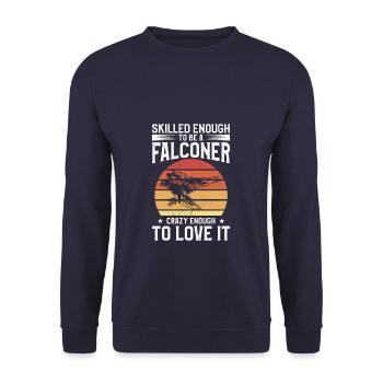 Geschickt genug, um ein Falkner zu werden, verrückt genug - Unisex Pullover - Navy - Vorne - Alina (178cm) & Michal (187cm)