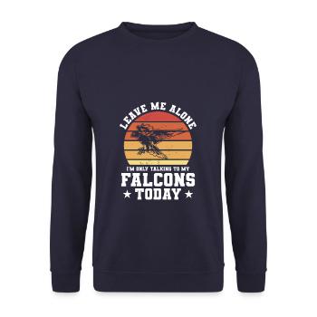 Lass mich in Ruhe, ich rede nur mit meinen Falken - Unisex Pullover - Navy - Vorne - Alina (178cm) & Michal (187cm)