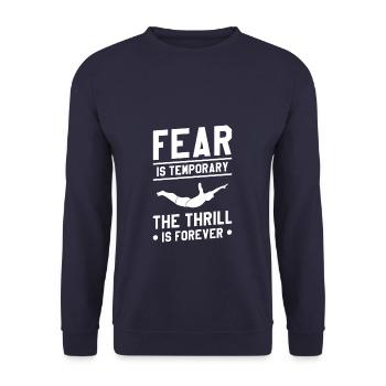 Fear Is Temporary The Thrill Is Forever Cliff - Unisex Sweatshirt - navy - Front - Alina (178cm) & Michal (187cm)