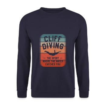 Plongée en falaise Le sport où l’eau vous attrape - Sweat-shirt Unisexe - marine - Devant - Alina (178cm) & Michal (187cm)