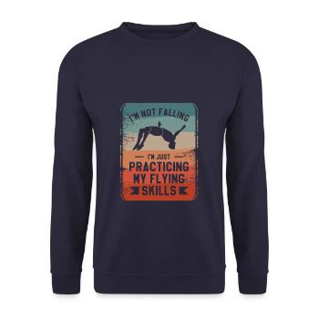 Je ne tombe pas, je pratique juste mon vol - Sweat-shirt Unisexe - marine - Devant - Alina (178cm) & Michal (187cm)
