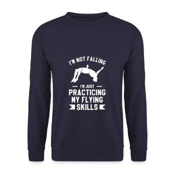 Je ne tombe pas, je pratique juste mon vol - Sweat-shirt Unisexe - marine - Devant - Alina (178cm) & Michal (187cm)