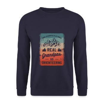 Manche Opas spielen Bingo Echte Opas Go - Unisex Pullover - Navy - Vorne - Alina (178cm) & Michal (187cm)