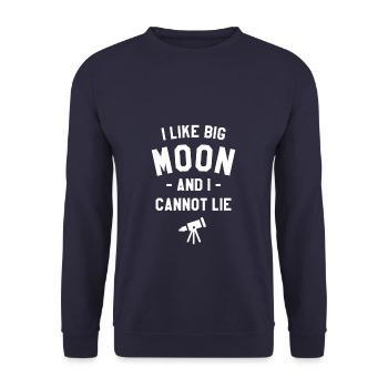 I Like Big Moon And I Cannot Lie Astronomy - Unisex Sweatshirt - navy - Front - Alina (178cm) & Michal (187cm)