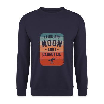 I Like Big Moon And I Cannot Lie Astronomy - Unisex Sweatshirt - navy - Front - Alina (178cm) & Michal (187cm)
