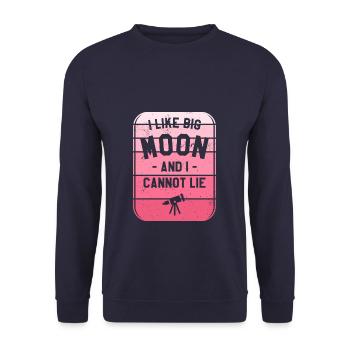 I Like Big Moon And I Cannot Lie Astronomy - Unisex Sweatshirt - navy - Front - Alina (178cm) & Michal (187cm)