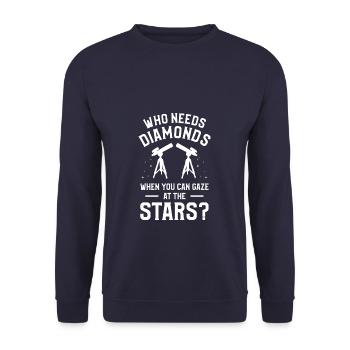 Who Needs Diamonds When You Can Gaze At The Stars - Unisex Sweatshirt - navy - Front - Alina (178cm) & Michal (187cm)