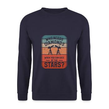 Who Needs Diamonds When You Can Gaze At The Stars - Unisex Sweatshirt - navy - Front - Alina (178cm) & Michal (187cm)