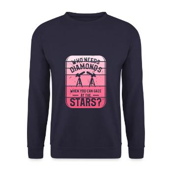 Who Needs Diamonds When You Can Gaze At The Stars - Unisex Sweatshirt - navy - Front - Alina (178cm) & Michal (187cm)