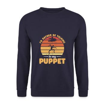 Je préfère parler à ma marionnette - Sweat-shirt Unisexe - marine - Devant - Alina (178cm) & Michal (187cm)