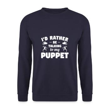 Je préfère parler à ma marionnette - Sweat-shirt Unisexe - marine - Devant - Alina (178cm) & Michal (187cm)