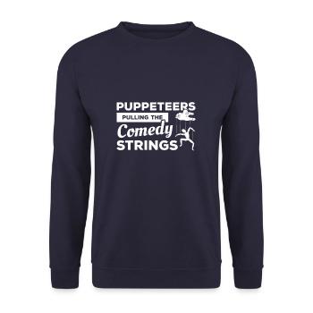 Puppeteers Pulling The Comedy Strings Puppetry - Unisex Sweatshirt - navy - Front - Alina (178cm) & Michal (187cm)